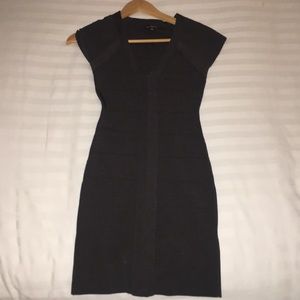 Grey bandeau dress.